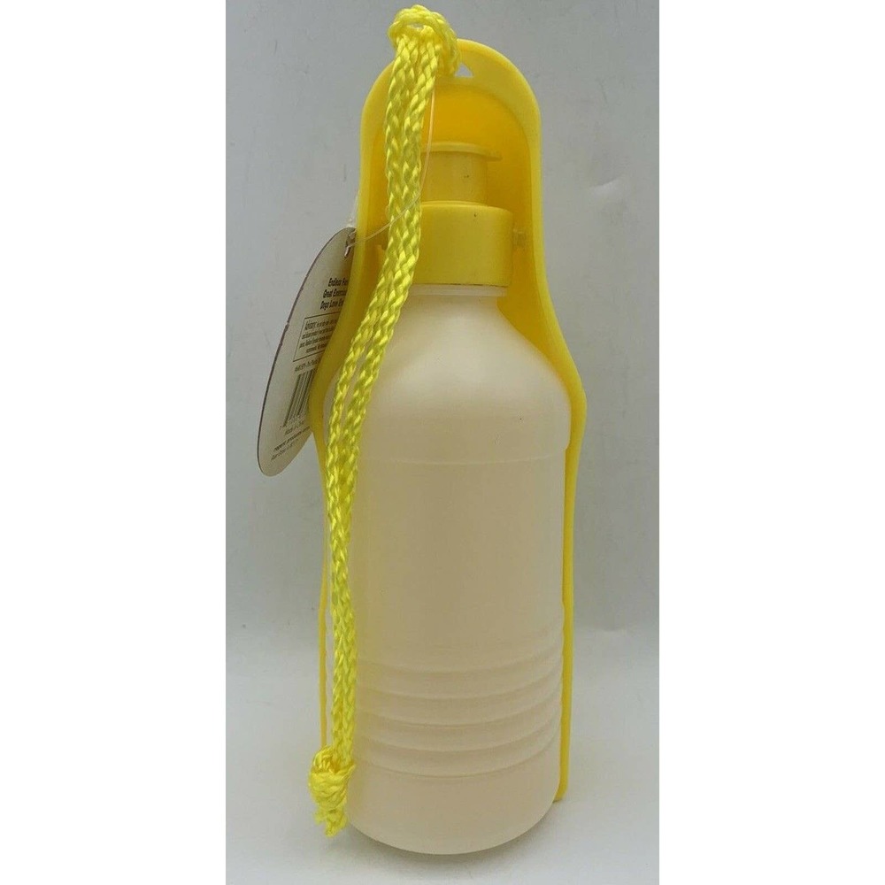 Portable Pet Dog Cat Water Drinking Feeding Bottle Bowl Dish‎ Travel 10oz YELLOW